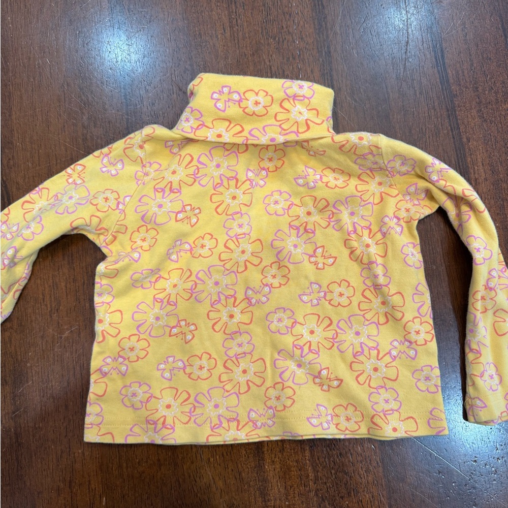 Floral Yellow and Pink Turtleneck Sweater